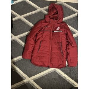 NIKE STANFORD Men's Xs Alliance II Training Parka Coat Storm Fit Cardinal